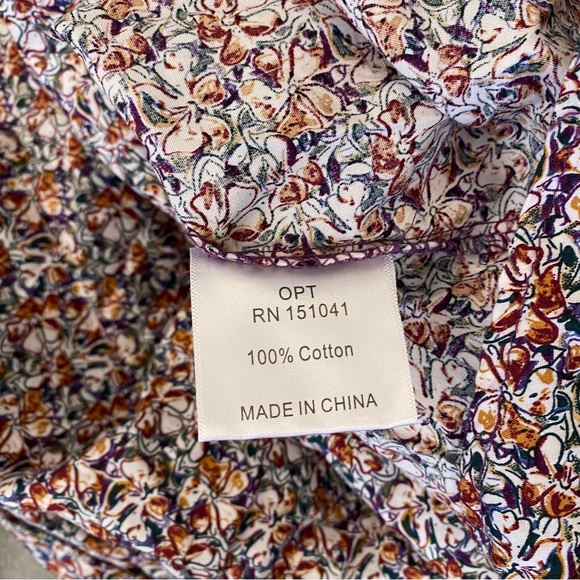 Tuckernuck || O.P.T. Scilla Smocked Ruffle Midi Dress Floral Cotton Poplin XS - Picture 8 of 10